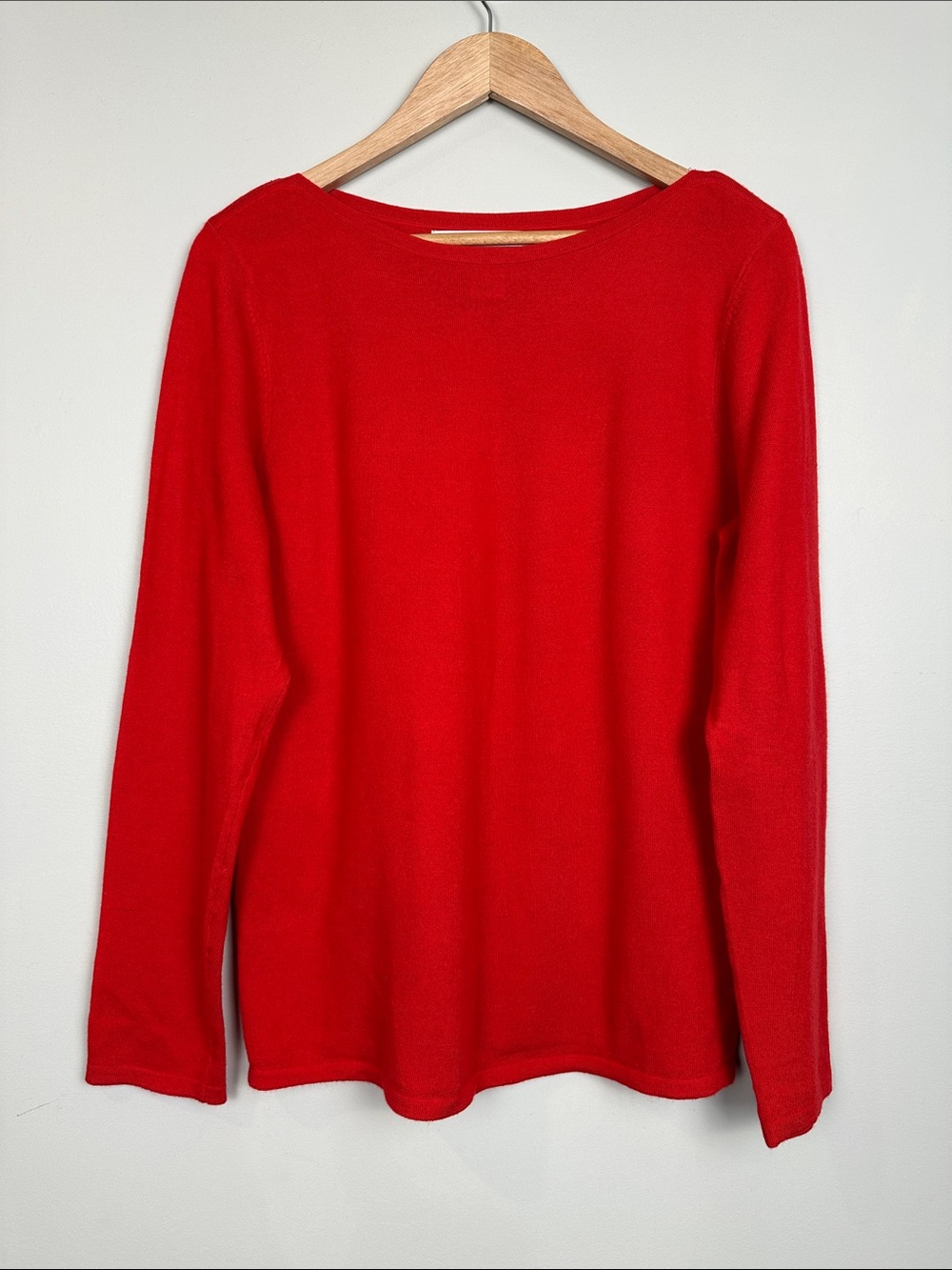 Max Studio Merino Wool Women's Red Long Sleeve Knit Top thermal natural
